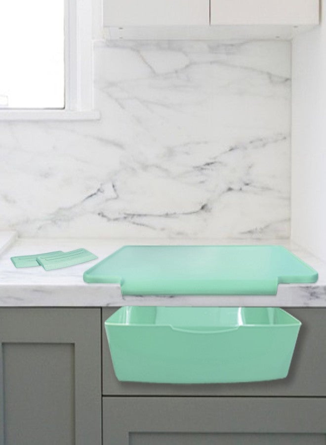 Performance Cutting Board Counter Catcher Dishwasher Safe Home Kitchen Tools Set, Vintage Teal - Image 2