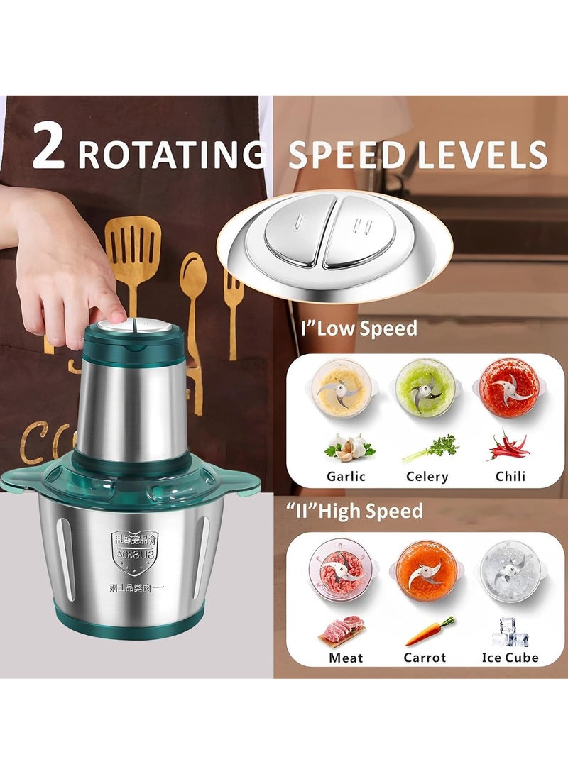 Arabest Food Processor, 3L Stainless Steel Electric Meat Grinders, Food Chopper with 4 Sharp Blades for Baby Food, Meat, Nuts, Onion, Vegetables(3L)  - Image 2