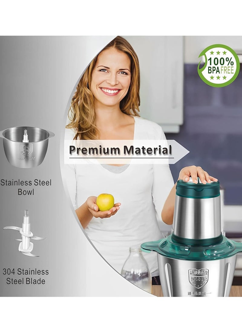 Arabest Food Processor, 3L Stainless Steel Electric Meat Grinders, Food Chopper with 4 Sharp Blades for Baby Food, Meat, Nuts, Onion, Vegetables(3L)  - Image 4