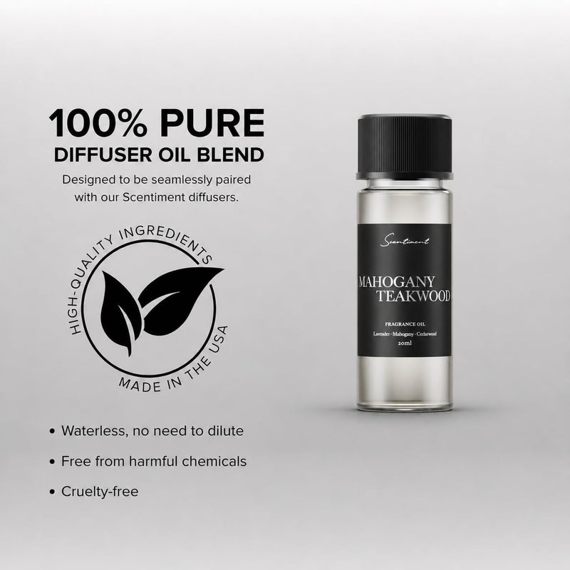 Scentiment Mahogany Teakwood Diffuser Oil – Premium Hotel Scent with Notes of Lavender, Mahogany & Cedarwood Home Scent, Hotel Fragrance Oil Diffuser Refill - 0.68 fl oz (20 mL) - Image 3