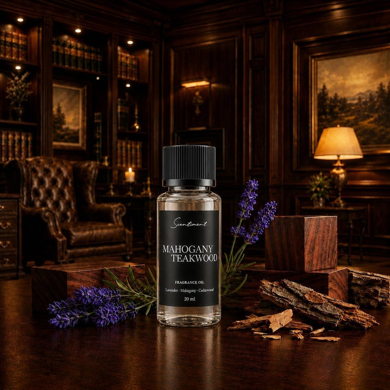 Scentiment Mahogany Teakwood Diffuser Oil – Premium Hotel Scent with Notes of Lavender, Mahogany & Cedarwood Home Scent, Hotel Fragrance Oil Diffuser Refill - 0.68 fl oz (20 mL) - Image 1