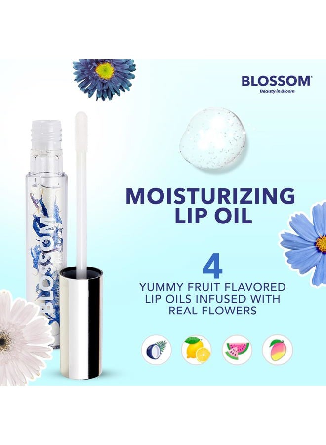 Blossom Lip Gloss & Lip Oil with Olive Oil + Grape Seed Oil, Moisturizing and Hydrating Shimmer Sparkle, Infused with Real Flowers, 3g, Coconut - Image 2