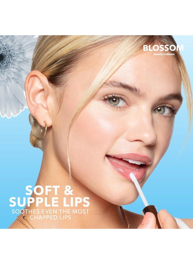 Blossom Lip Gloss & Lip Oil with Olive Oil + Grape Seed Oil, Moisturizing and Hydrating Shimmer Sparkle, Infused with Real Flowers, 3g, Coconut - Image 5