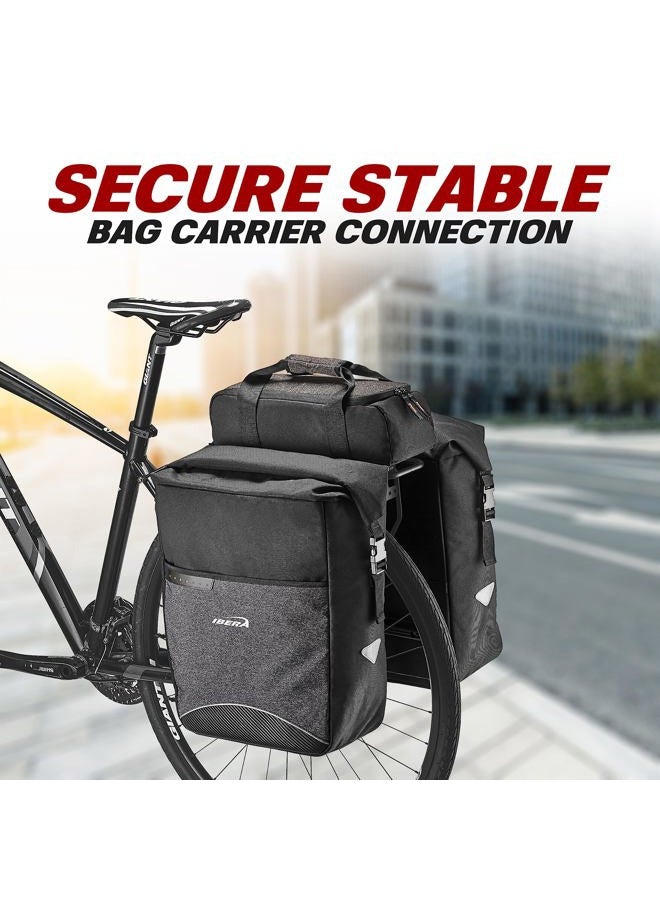 IBERA MIK Panniers - Durable, Waterproof Bike Bags for Convenient and Secure Storage - Adjustable Hooks and Reflective Details (Compatible with MIK Racks ONLY) - Image 3
