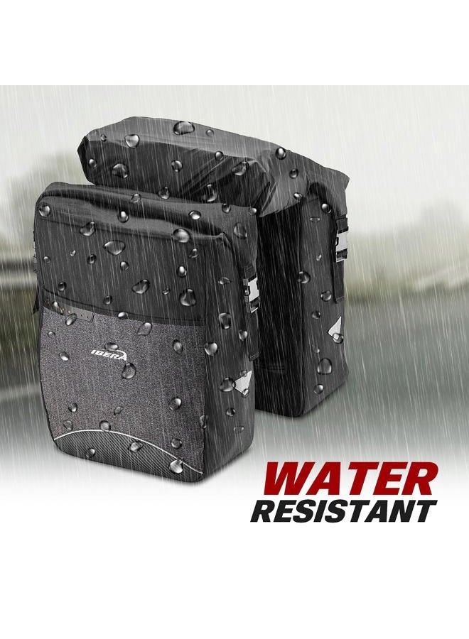 IBERA MIK Panniers - Durable, Waterproof Bike Bags for Convenient and Secure Storage - Adjustable Hooks and Reflective Details (Compatible with MIK Racks ONLY) - Image 4