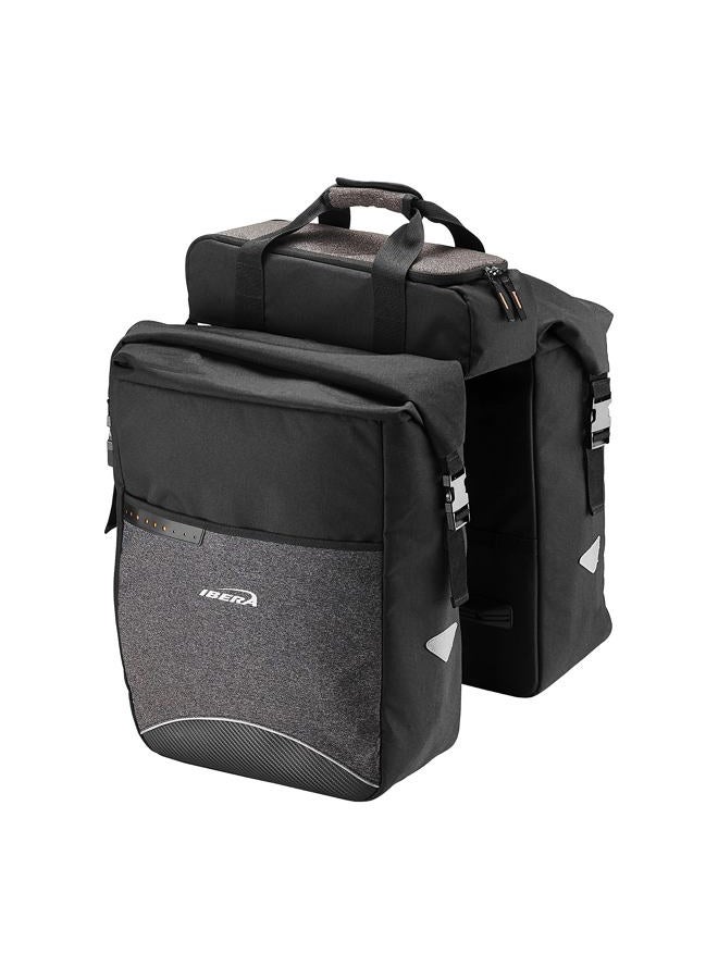 IBERA MIK Panniers - Durable, Waterproof Bike Bags for Convenient and Secure Storage - Adjustable Hooks and Reflective Details (Compatible with MIK Racks ONLY) - Image 1