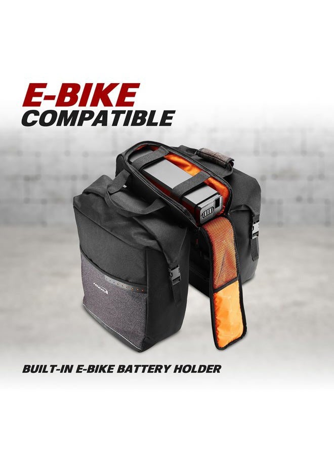 IBERA MIK Panniers - Durable, Waterproof Bike Bags for Convenient and Secure Storage - Adjustable Hooks and Reflective Details (Compatible with MIK Racks ONLY) - Image 5