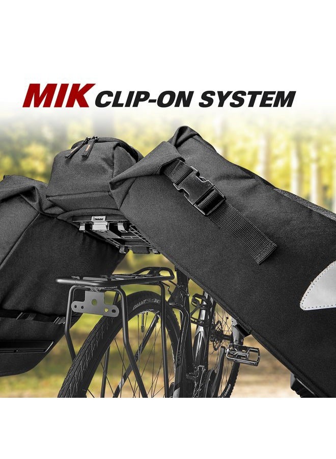 IBERA MIK Panniers - Durable, Waterproof Bike Bags for Convenient and Secure Storage - Adjustable Hooks and Reflective Details (Compatible with MIK Racks ONLY) - Image 2