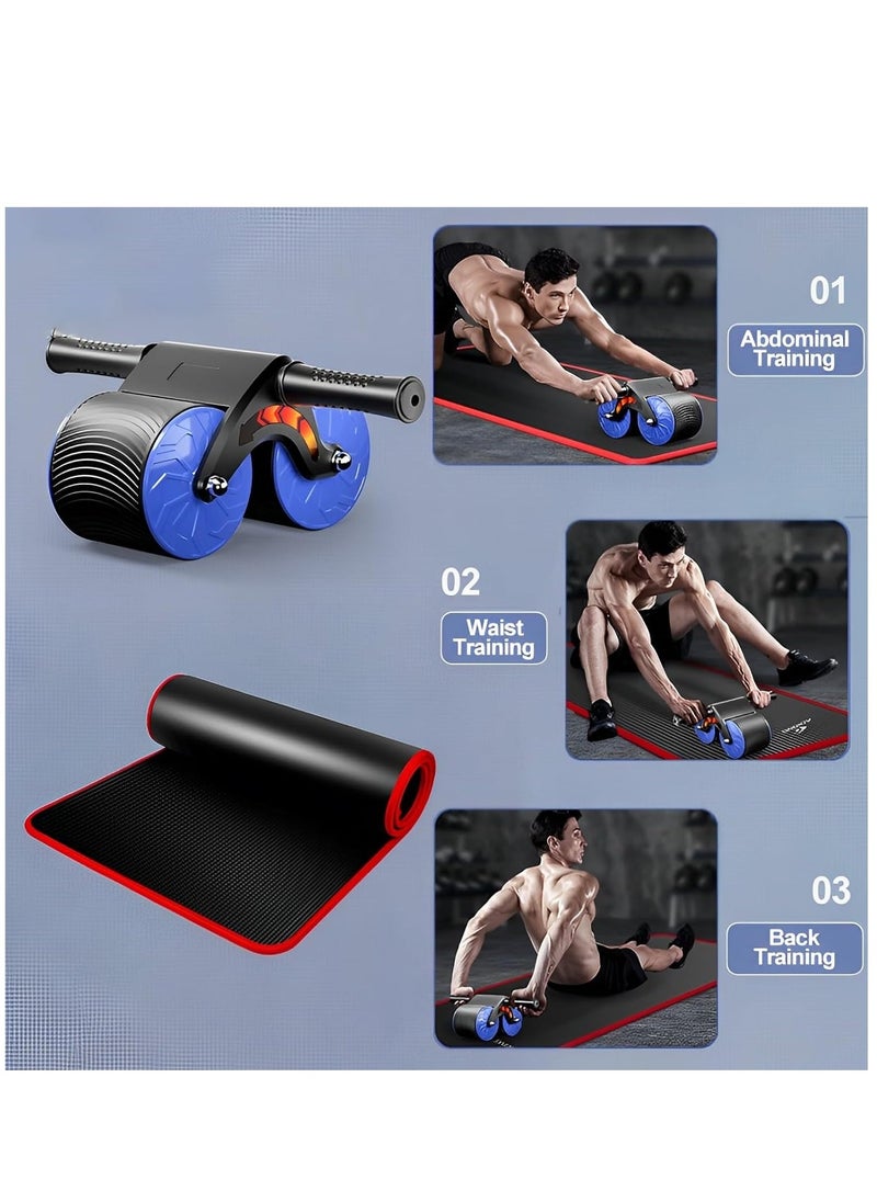 Rock Pow Automatic Rebound Abdominal Wheel, Non-slip Abdominal Exerciser with Yoga Mat, Ab Roller Wheels Gym Accessories for Men Women Abdominal and Core Strength Training - Image 5