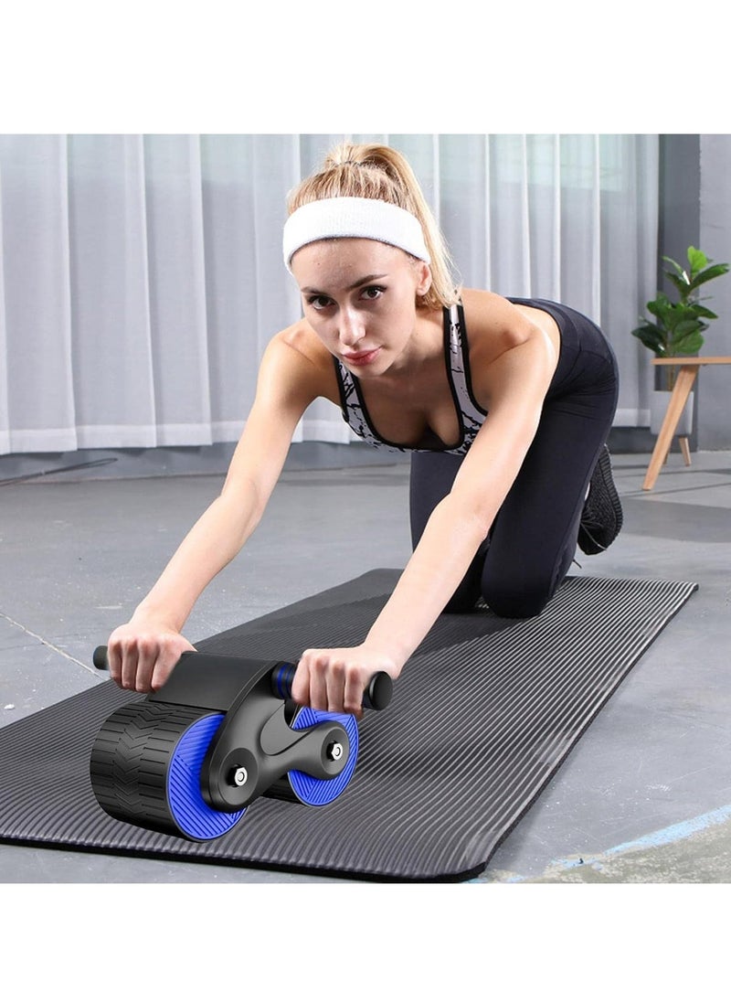 Rock Pow Automatic Rebound Abdominal Wheel, Non-slip Abdominal Exerciser with Yoga Mat, Ab Roller Wheels Gym Accessories for Men Women Abdominal and Core Strength Training - Image 1