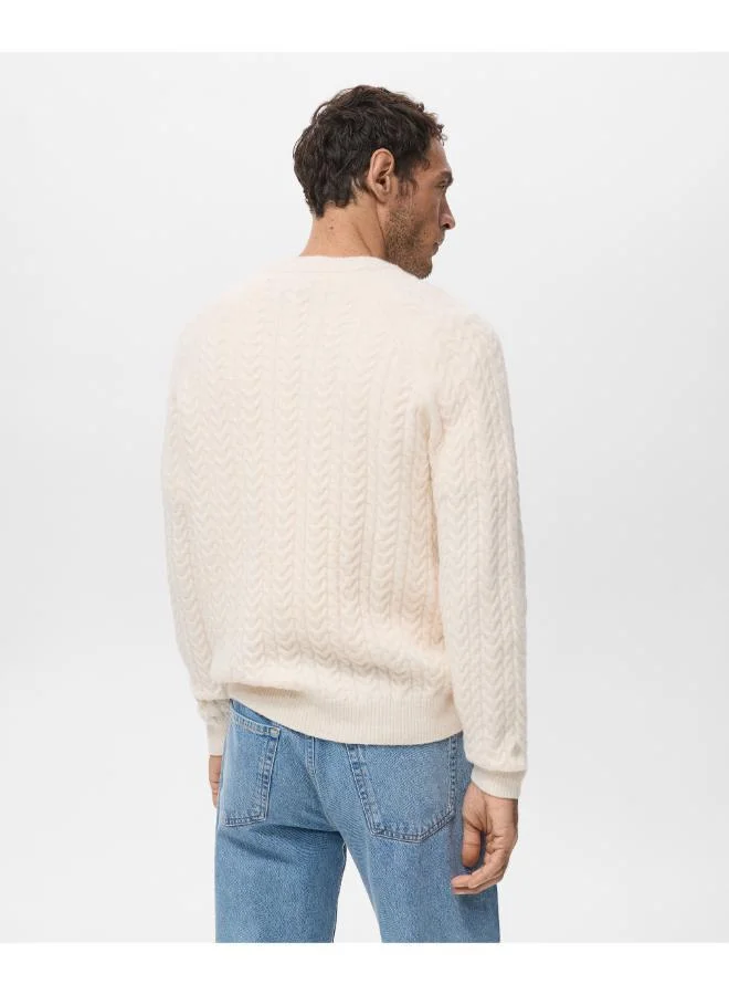 Mango Man Braided knitted sweater