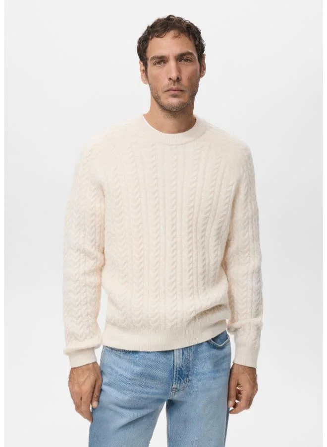 Mango Man Braided knitted sweater