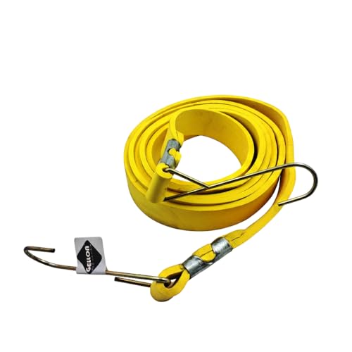 Gellon 6.5 Feet Long & 1 Inch Wide Thick Strip Bungee Cord with Steel Hook Stretched Up to 10 Feet/Shock Cord Luggage Tying Rope Pack of 1 - Image 1