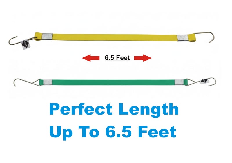Gellon 6.5 Feet Long & 1 Inch Wide Thick Strip Bungee Cord with Steel Hook Stretched Up to 10 Feet/Shock Cord Luggage Tying Rope Pack of 1 - Image 3