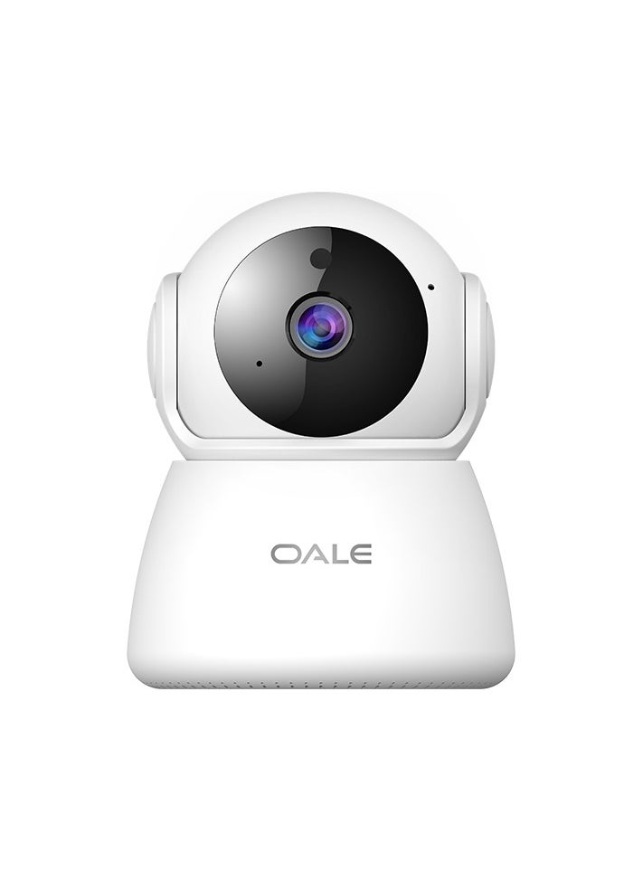 OALE - OALE iHome 01 Smart Home Security Camera White, Dual Track Audio Support, Night Vision, Motion Detect Security Camera, 360 Full View Two Way Real Time Voice Calling. - Image 1