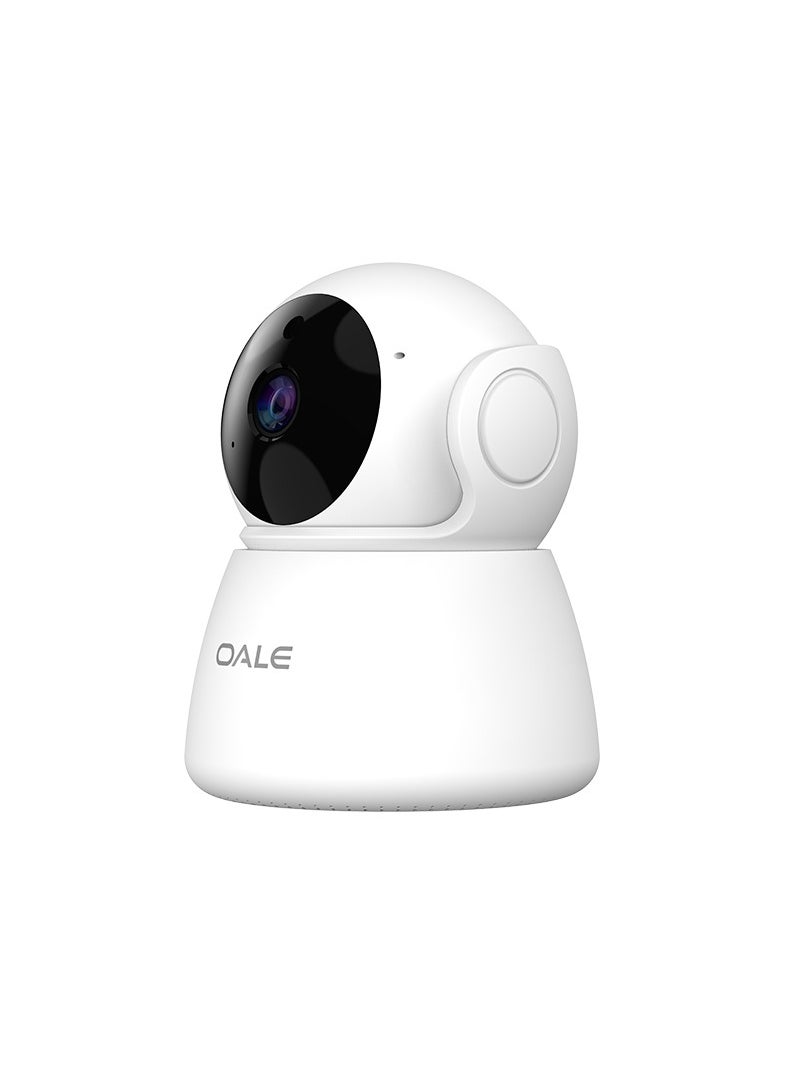 OALE - OALE iHome 01 Smart Home Security Camera White, Dual Track Audio Support, Night Vision, Motion Detect Security Camera, 360 Full View Two Way Real Time Voice Calling. - Image 1