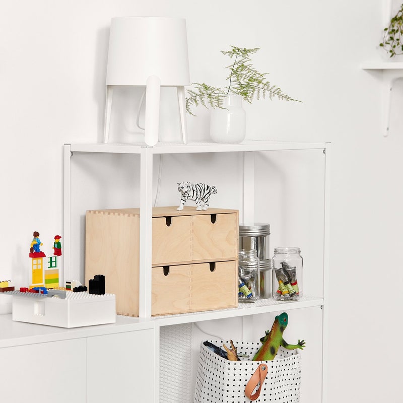 Baitique Metal Mesh Shelving Unit, White, 60x25x116 cm - Image 4