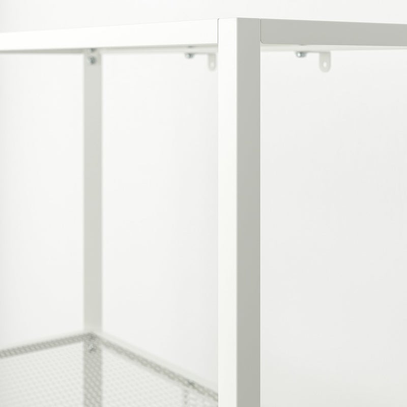 Baitique Metal Mesh Shelving Unit, White, 60x25x116 cm - Image 3