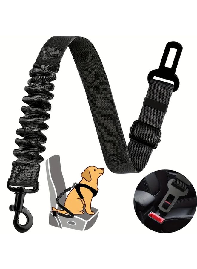 Red 2 In 1 Pet Seat Belt And Retractable Leash 500LB Strength Quick Install No Tools Needed For Large Dogs - Image 1
