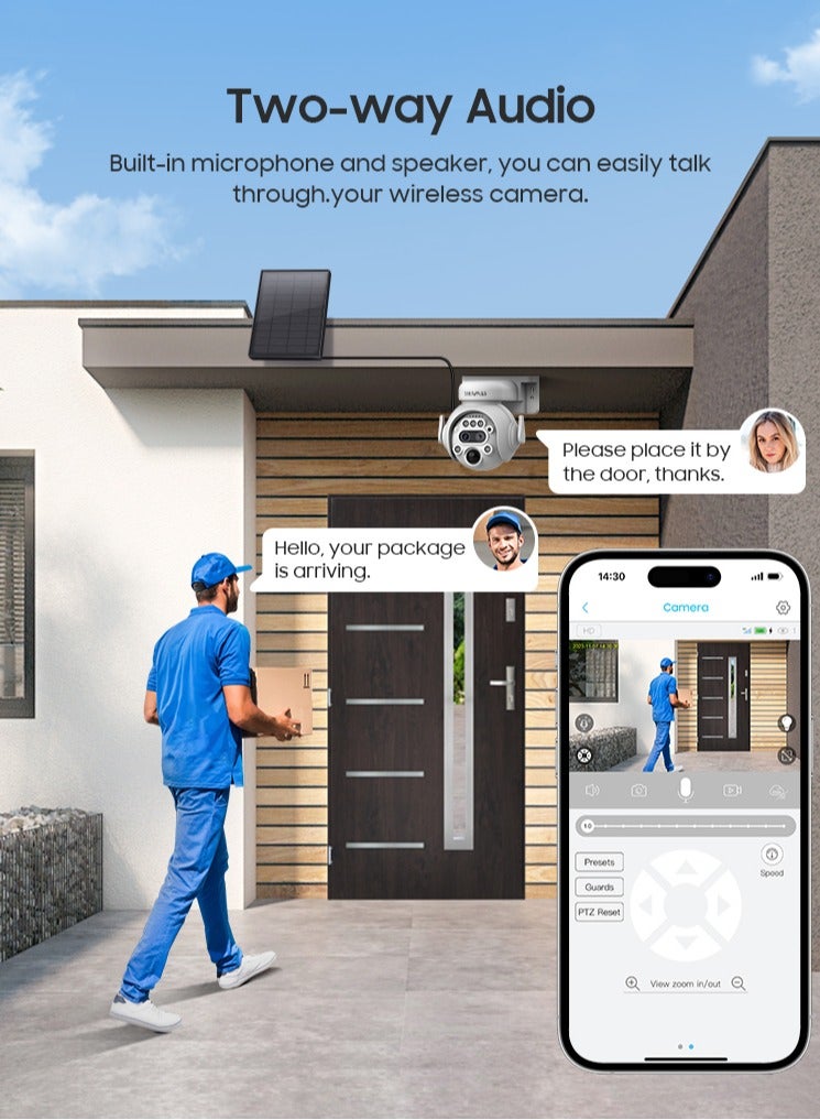 ماركة غير محددة شيجياتشوانغ 12x التكبير 4G كاميرا الأمن الشمسي 8MP 4K للرؤية الليلية المزدوجة في الهواء الطلق 5W 78000mAH البطارية فيديو كشف جسم الإنسان  - Image 5