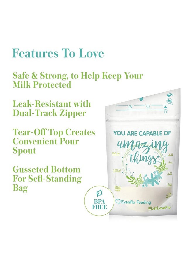 Evenflo Feeding Advanced Breast Milk Storage Bags For Breastfeeding 5 Ounces (25 Count)  - Image 3