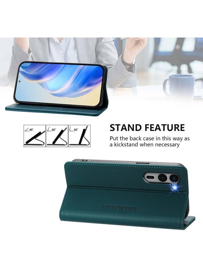 Case For Fujitsu Arrows We2 Plus / F-51E RC01 Dual-Folded Magnetic Suction RFID Leather Phone Case