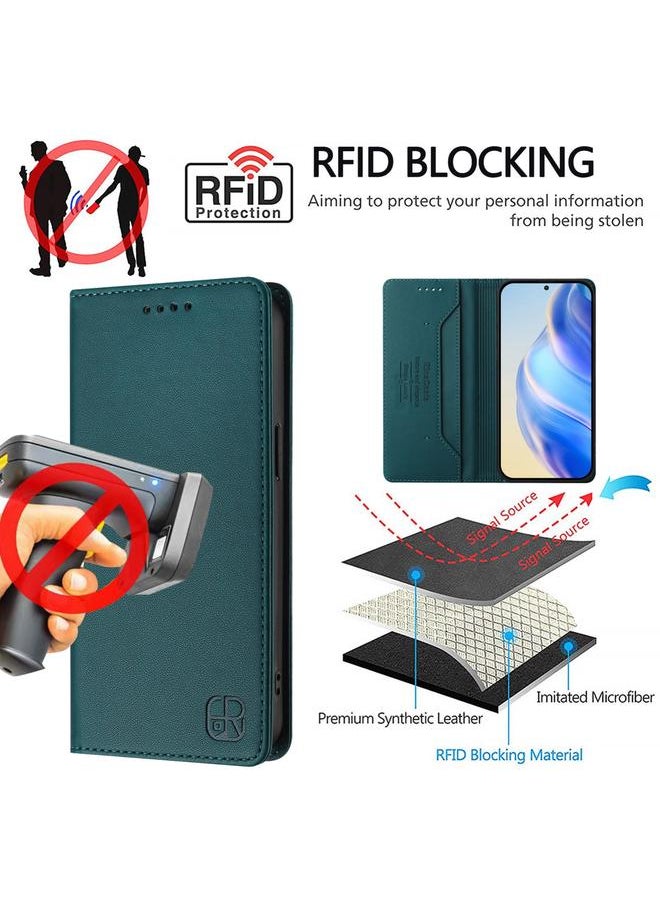 Case For Fujitsu Arrows We2 Plus / F-51E RC01 Dual-Folded Magnetic Suction RFID Leather Phone Case