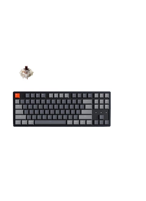 Keychron K8 Bluetooth Mechanical Keyboard, 87 Key Wireless Tenkeyless Keyboard with Gateron Blue Switch/RGB LED Backlit/N-Key Rollover, Compact USB Wired Gaming Keyboard for Mac Windows (Keyboard-K8)