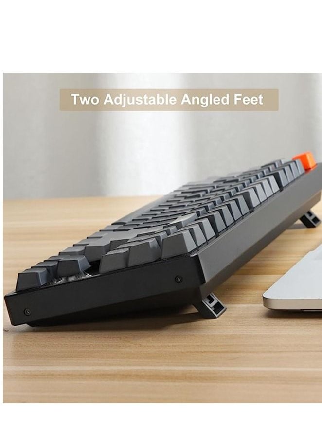 Keychron K8 Bluetooth Mechanical Keyboard, 87 Key Wireless Tenkeyless Keyboard with Gateron Blue Switch/RGB LED Backlit/N-Key Rollover, Compact USB Wired Gaming Keyboard for Mac Windows (Keyboard-K8)