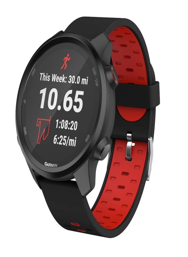 ISABAKE Watch Band for Garmin Forerunner 245/Forerunner 645/Vivoactive 3, 20mm Soft Silicone Replacement Strap for Venu Sq/Vivomove HR - Image 1