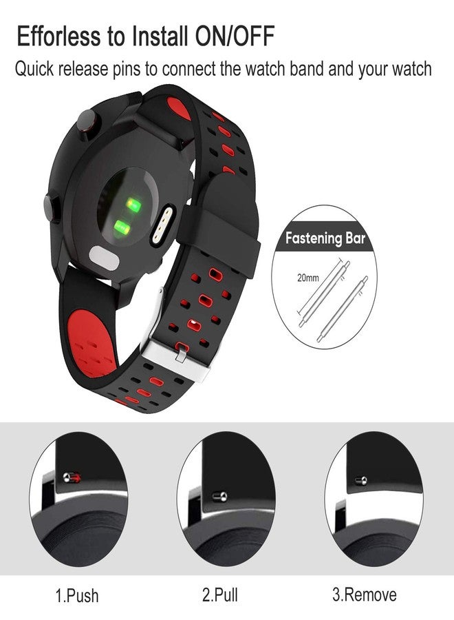 ISABAKE Watch Band for Garmin Forerunner 245/Forerunner 645/Vivoactive 3, 20mm Soft Silicone Replacement Strap for Venu Sq/Vivomove HR - Image 5