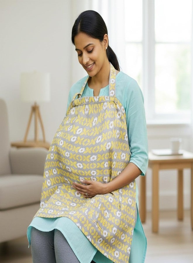 BabyMoo Baby Moo Nursing Cover for Feeding Moms | Breathable Soft Cotton Nursing Cover for Breast Feeding | Multi Use Breast Feeding Cover for Mothers | Feeding Apron for Moms - Image 2