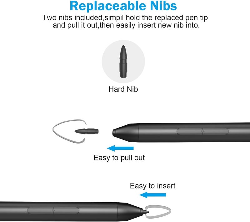 hacey Digital Stylus Pen for HP Pavilion x360 Envy x360 Spectre x360 2-in-1 Laptops, Support Microsoft Pen Protocol MPP 1.51 with Palm Rejection, Black - Image 5
