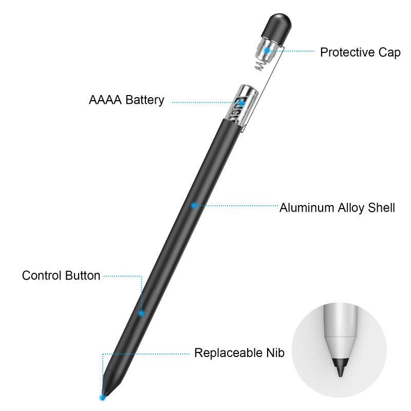 hacey Digital Stylus Pen for HP Pavilion x360 Envy x360 Spectre x360 2-in-1 Laptops, Support Microsoft Pen Protocol MPP 1.51 with Palm Rejection, Black - Image 3