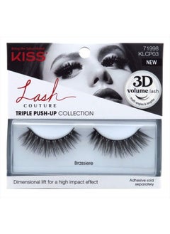 Lash Couture Triple Push Up Collection, 3D Volume False Eyelashes with Triple Design Technology, Multi-Angles & Lengths, Cruelty-Free, Contact Lens Friendly, and Reusable, Style Brassiere, 1 Pair