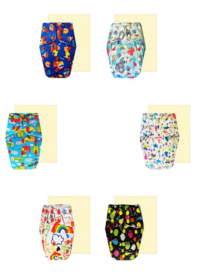 Dumbledo Elite Cloth Diaperwith Magical Soaker (Pack of 6) | Snug Fit | 6-Layer Absorbent Pad | Quick Dry | Ideal for Toddlers | 3 Months - 3 Years | Unisex Baby - Image 1