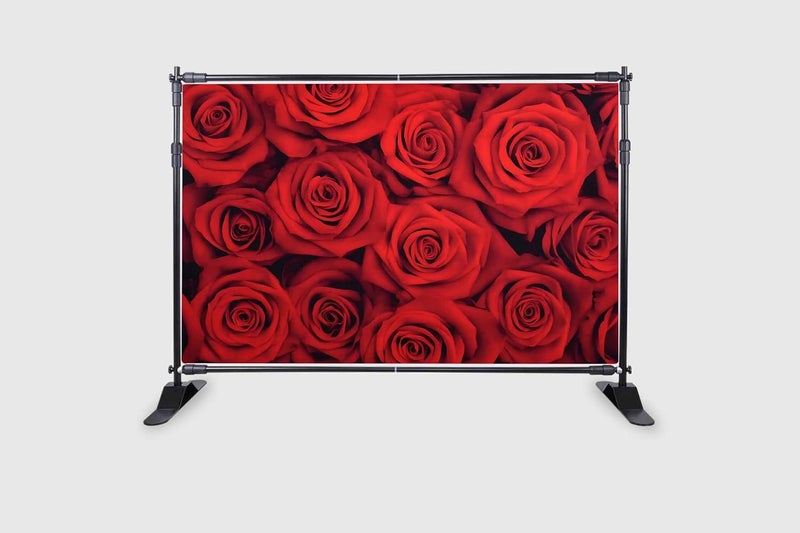 Backdropon خلفية زهور الورد الأحمر جدار خلفية عيد الحب زفاف كشك تصوير عيد ميلاد الفتيات تزيين حفل استحمام العروس لافتة فيديو دعائم حجم 5 أقدام ارتفاع و 8 أقدام عرض (5 * 8) - Image 2