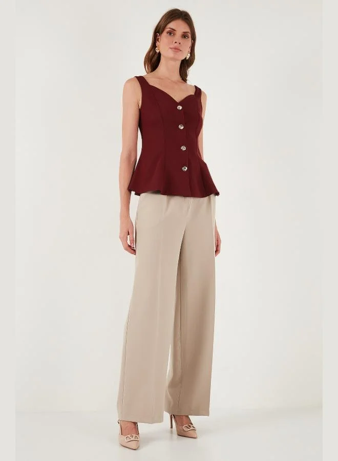 Lela Lela Fitted Fit V-Neck Buttoned Vest Women's VEST 611FYL145