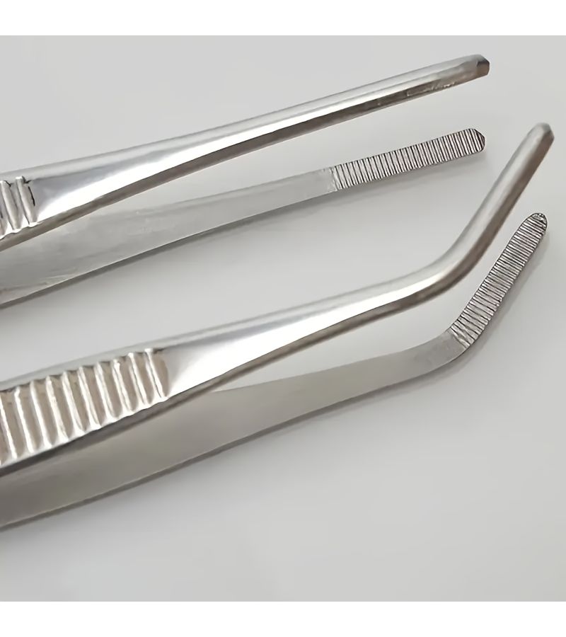 Precision Stainless Steel Tweezers Set 4 Pieces 2 Straight 2 Elbows - Image 2