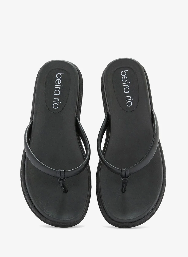 Beira Rio Black Flat Sandals for Women – Stylish Ladies Flat Sandals & Comfortable Flat Slippers for Women | Best Price UAE