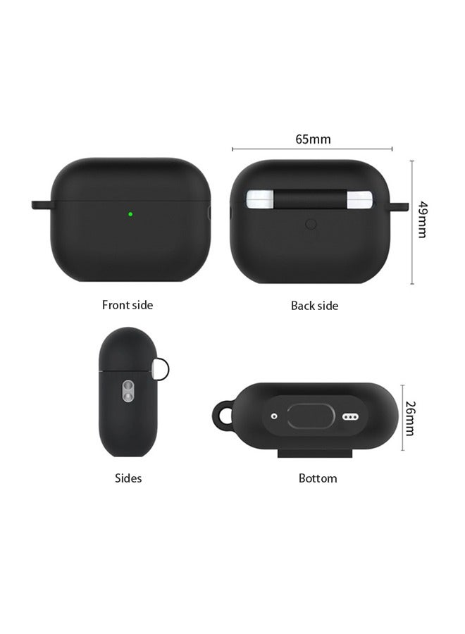 Soft Silicone Protective Case Cover for AirPods Pro 2 with Cleaner Kit and Keychain(Black)  - Image 5