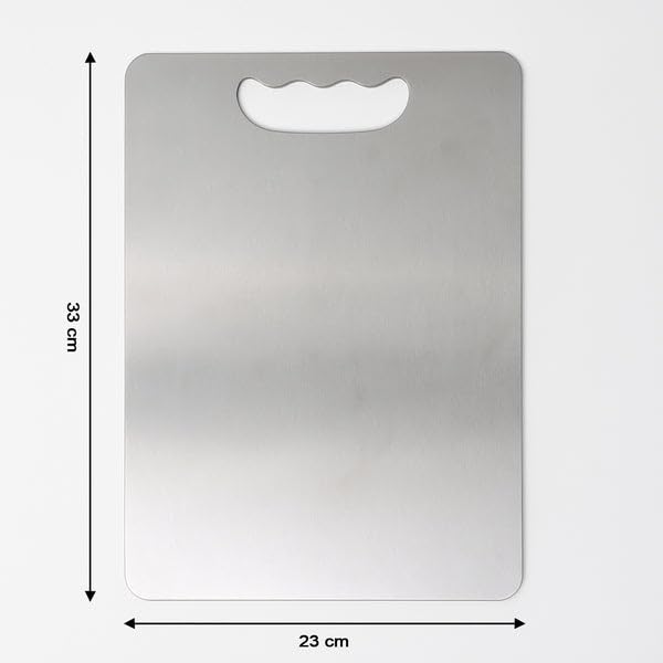 SUPERMOM Chopping Board 228 x 330 mm – Stainless Steel Cutting Board for Vegetables, Fruits, Meat & Cheese – Durable, 1.5mm Thick & Non-Slip Kitchen Chopping Board for Cooking & Food Prep (Pack of 1) - Image 5