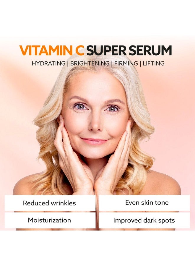 Ellocy Super Vitamin C Serum for Mature Skin: All-In-One Hydrating Anti-Aging Formula - Vitamin C, Hyaluronic Acid, Vitamin E, Caffeine - Face Lift Serum for Wrinkles, Age Spots, Firms, Hydrates - 1 fl oz - Image 2