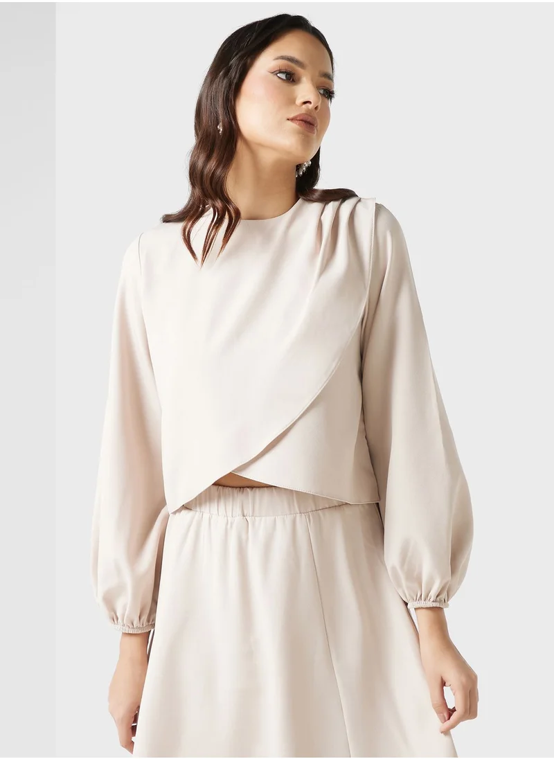 Khizana Balloon Sleeve Top & Skirt Set
