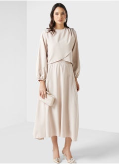 Balloon Sleeve Top & Skirt Set