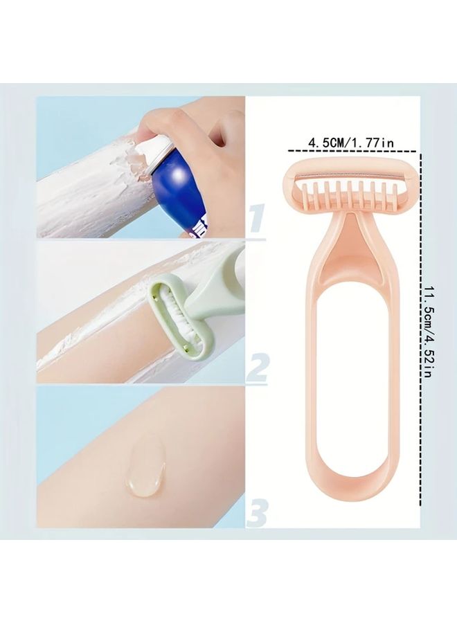 4 Pink 4 Gray 4 Green Body Hair Shaver 12pcs Non Inductive Gentle Lady Shaving Tool Macro Blade - Image 4