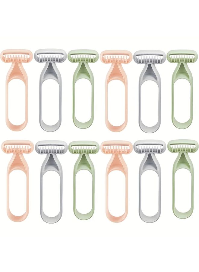 4 Pink 4 Gray 4 Green Body Hair Shaver 12pcs Non Inductive Gentle Lady Shaving Tool Macro Blade - Image 1