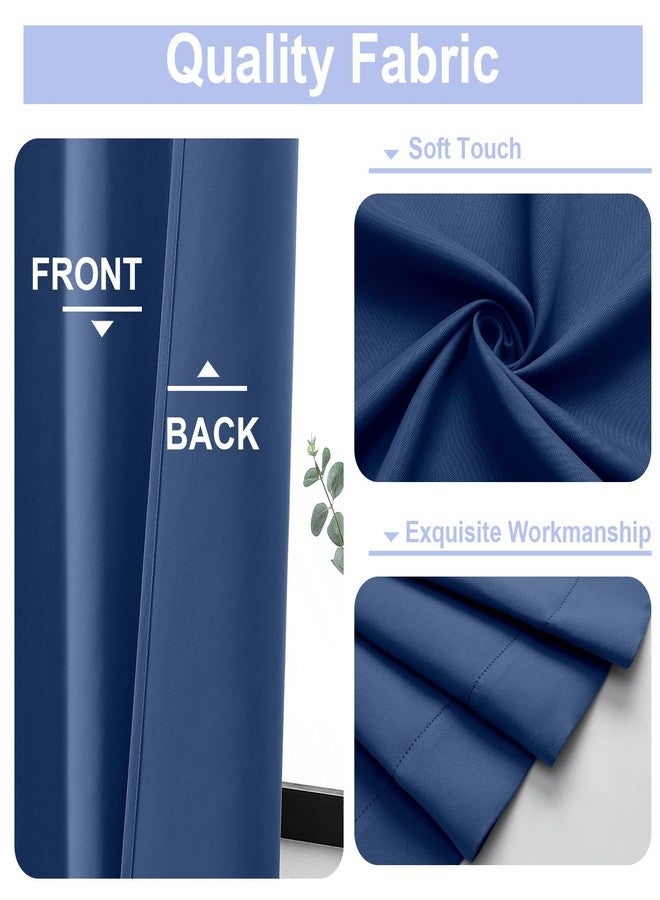 Simplebrand Ava Royal Blue Short Blackout Curtains for Bedroom 63 Inches Long 2 Panels Set, Solid Thermal Insulated, Energy Saving Window Treatment Curtains Blackout Drapes, W40 x L63 Inch, Royal Blue - Image 3