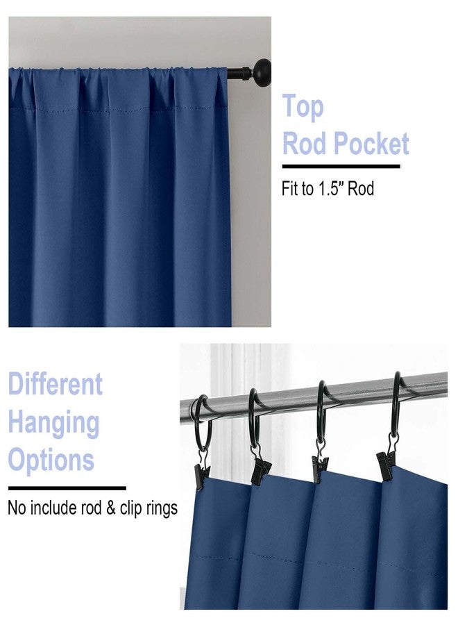 Simplebrand Ava Royal Blue Short Blackout Curtains for Bedroom 63 Inches Long 2 Panels Set, Solid Thermal Insulated, Energy Saving Window Treatment Curtains Blackout Drapes, W40 x L63 Inch, Royal Blue - Image 4
