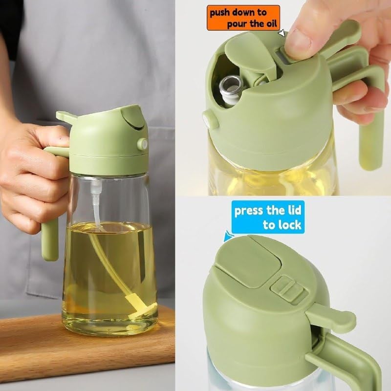 KITCY 2 in 1 Olive Oil Sprayer and Oil Dispenser Bottle for Kitchen Glass Oil Bottle with Premium Nozzle Kitchen Oil Spray Bottle Cooking Oil Spray Bottle Reusable Oil Spray Bottle Multicolor - Image 5